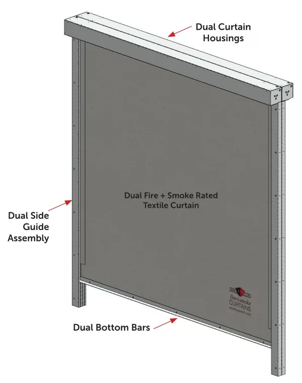 smoke curtain at elevator