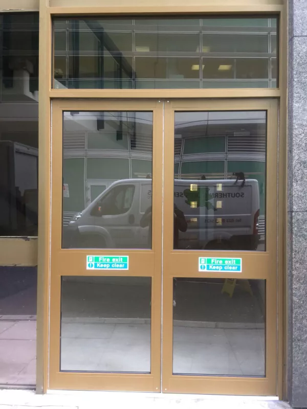 fire glass door