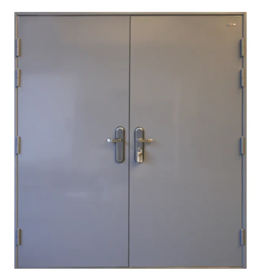 double-leaf steel fire door