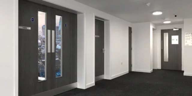 YK Fire-Rated Commercial Steel Doors Showroom