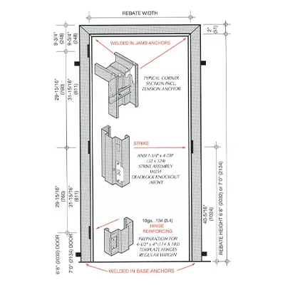 UL fire door frame