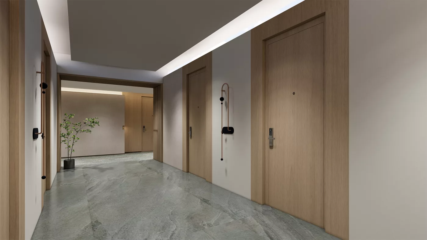 JW Marriott Anaheim Room Entry Wooden Fire Doors