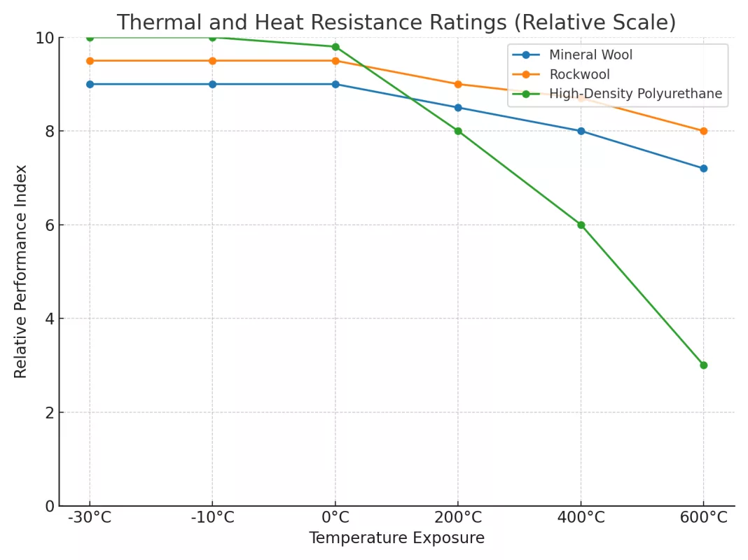 Thermal and Heat Resistance Ratings (Relative Scale)