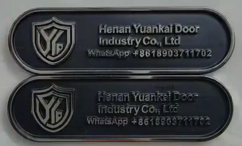 YK Door Industry fire door compliance tag